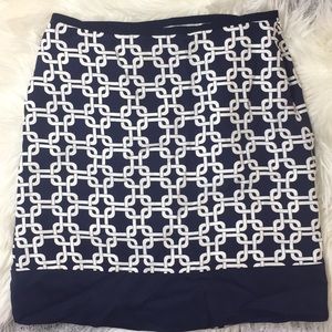 BANANA REPUBLIC Navy silk patterned mini skirt -B